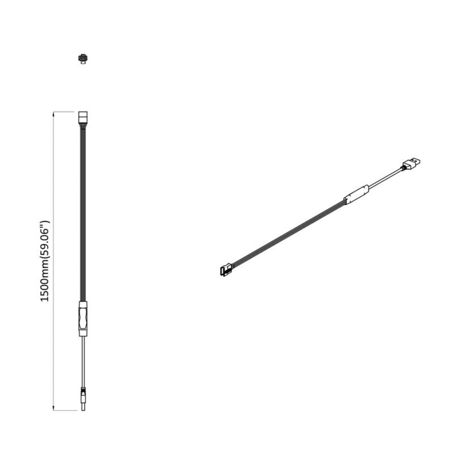 LED juosta 4 pcs Juoda ir permatoma 250 cm Varis ir plastikas