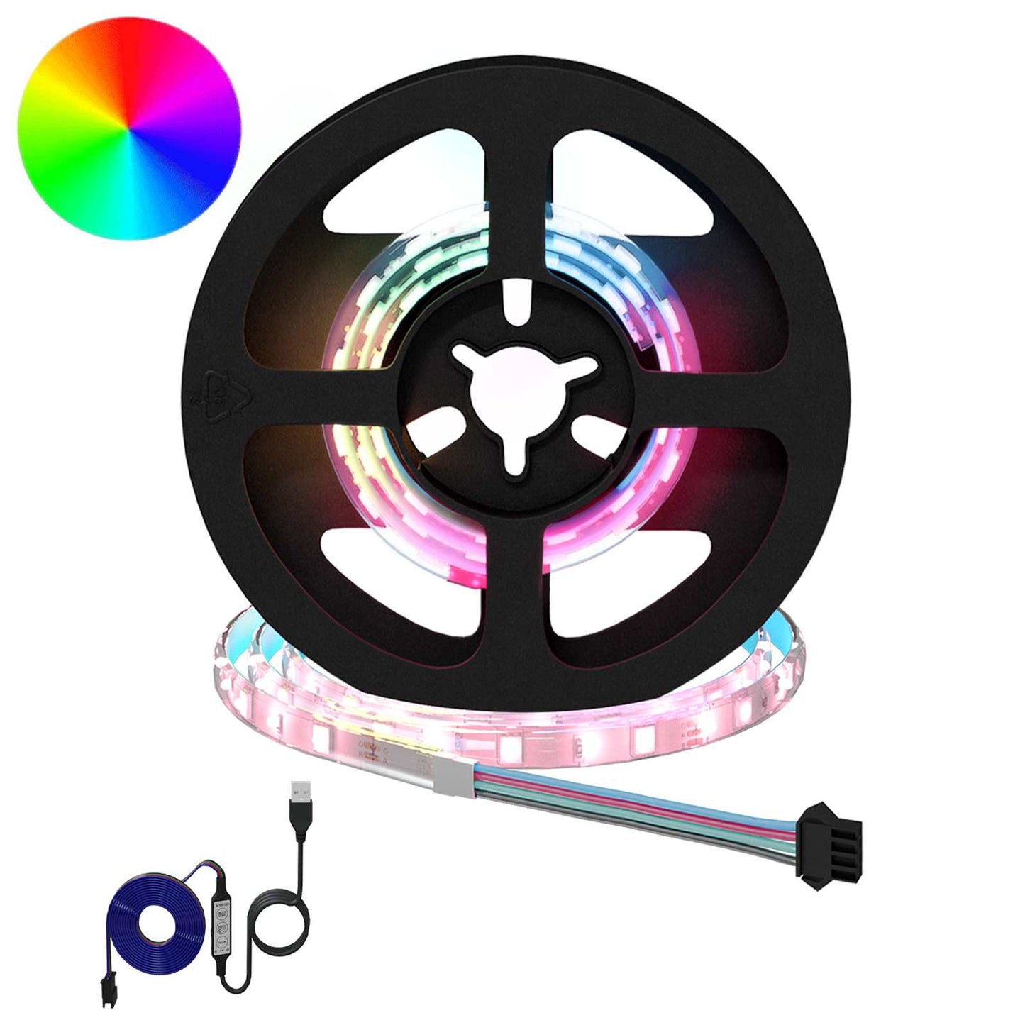 LED juosta 12 pcs Juoda ir permatoma 350 mm Varis ir plastikas