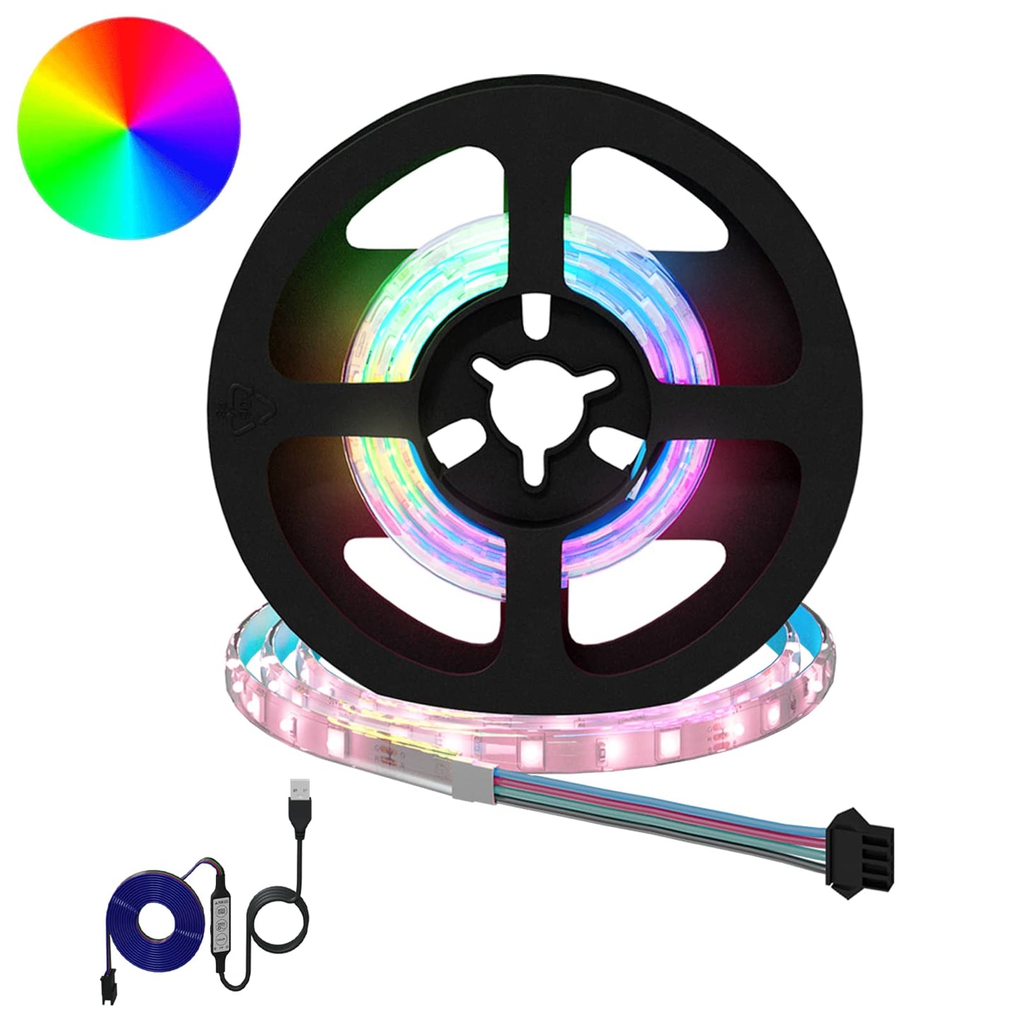 LED juosta 12 pcs Juoda ir permatoma 40 x 0,8 x 0,3 cm