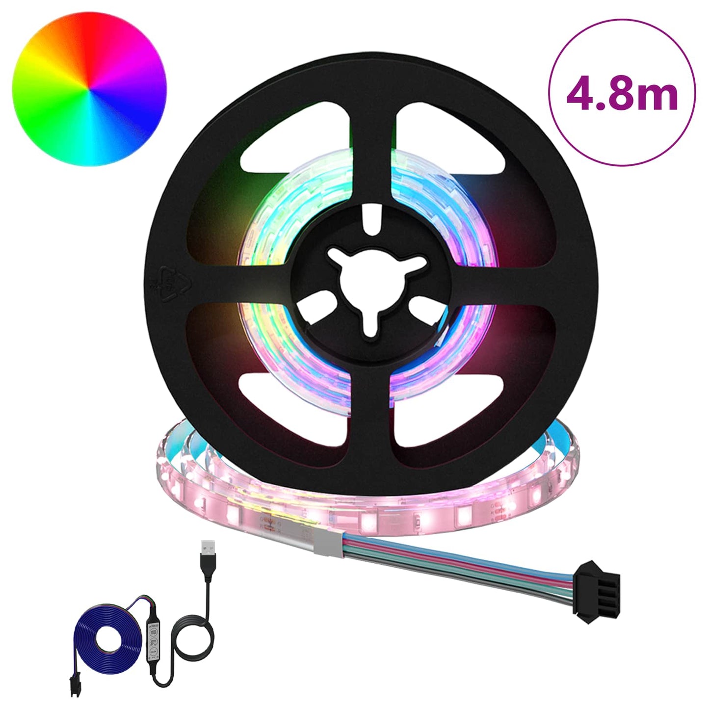 LED juosta 12 pcs Juoda ir permatoma 40 x 0,8 x 0,3 cm