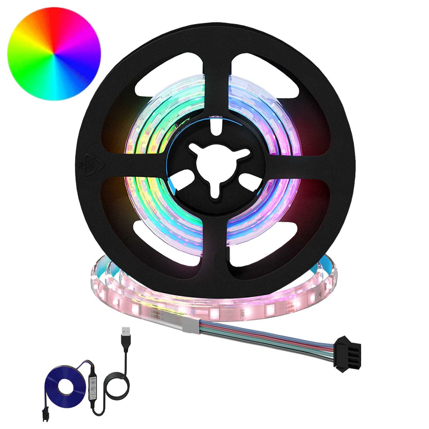 LED juosta 4 pcs Juoda ir permatoma 55 x 0,8 x 0,3 cm