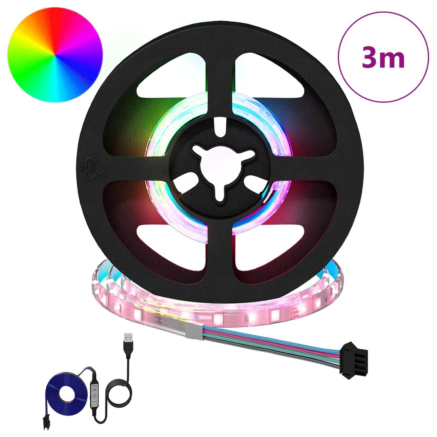 LED juosta 12 pcs Juoda ir permatoma 250 mm Varis ir plastikas