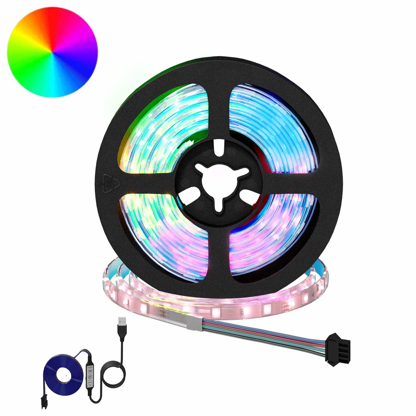 LED juosta 4 pcs Juoda ir permatoma 95 x 0,8 x 0,3 cm