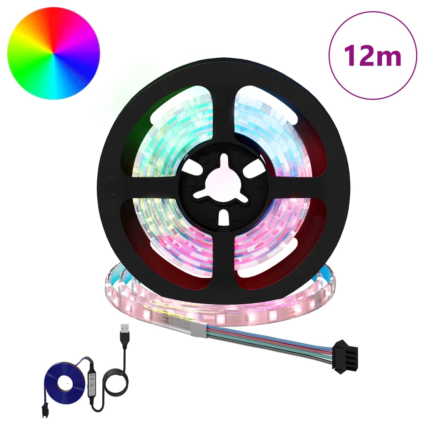 LED juosta 12 pcs Juoda ir permatoma 1000 mm Varis ir plastikas