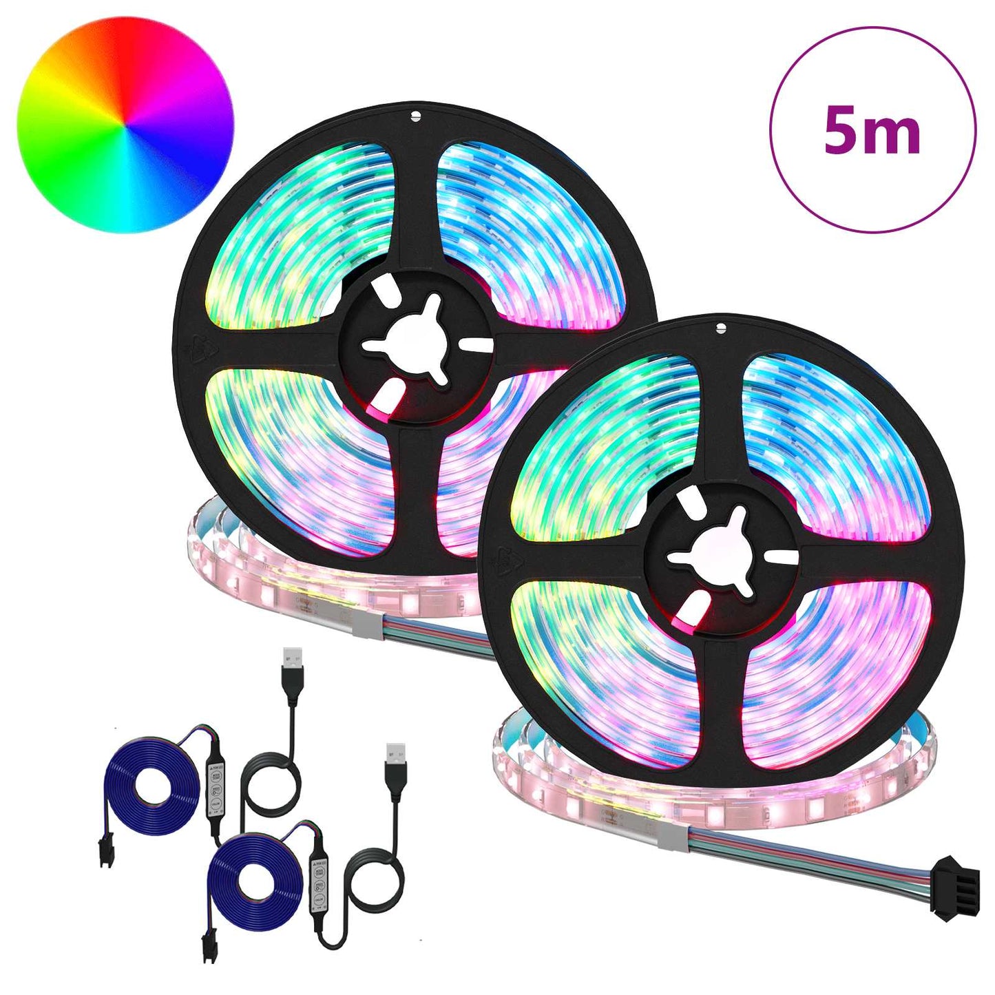 LED juosta 4 pcs Juoda ir permatoma 250 x 0,8 x 0,3 cm