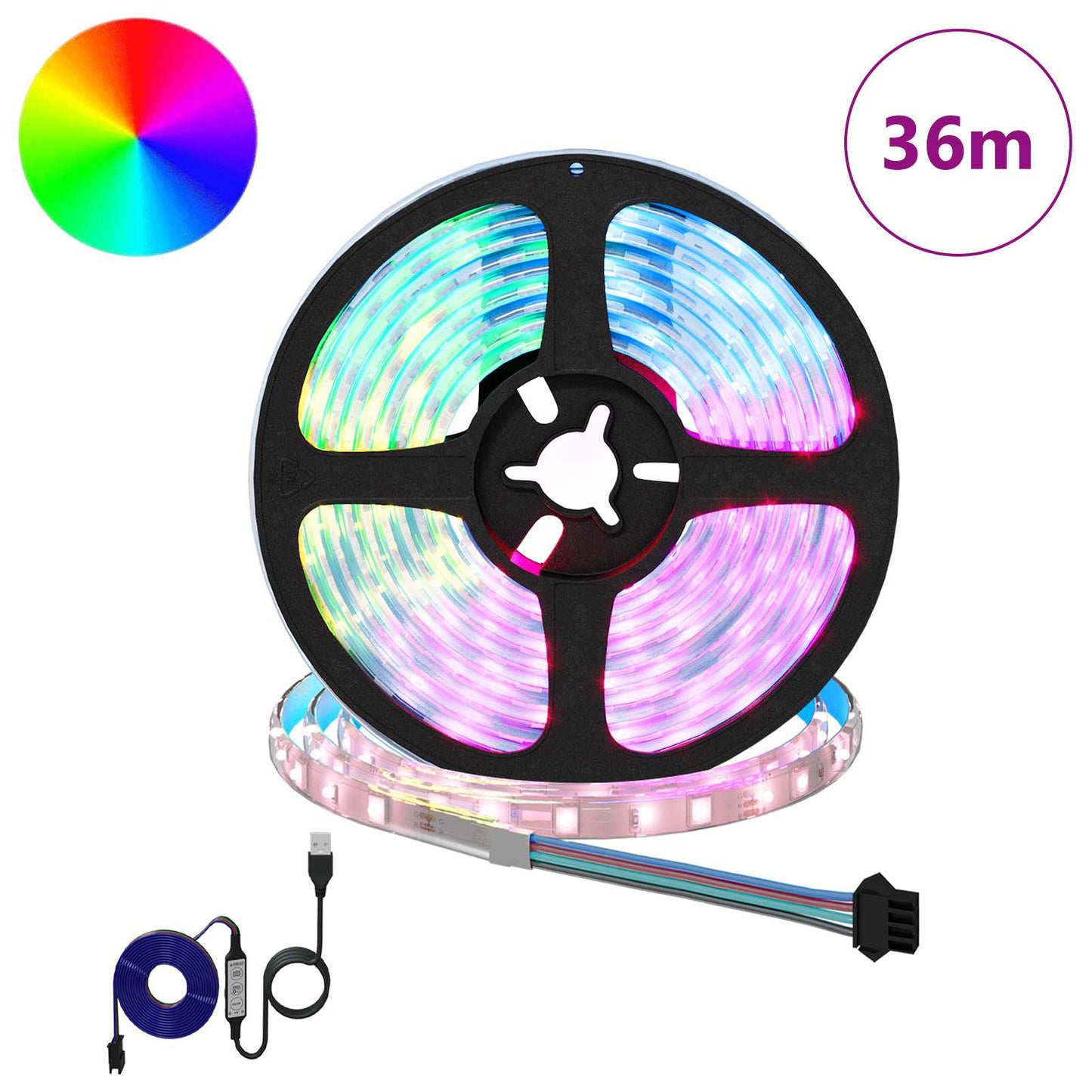LED juosta 12 pcs Juoda ir permatoma 3000 mm Varis ir plastikas