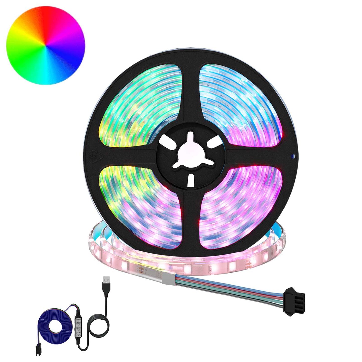 LED juosta 4 pcs Juoda ir permatoma 400 x 0,8 x 0,3 cm
