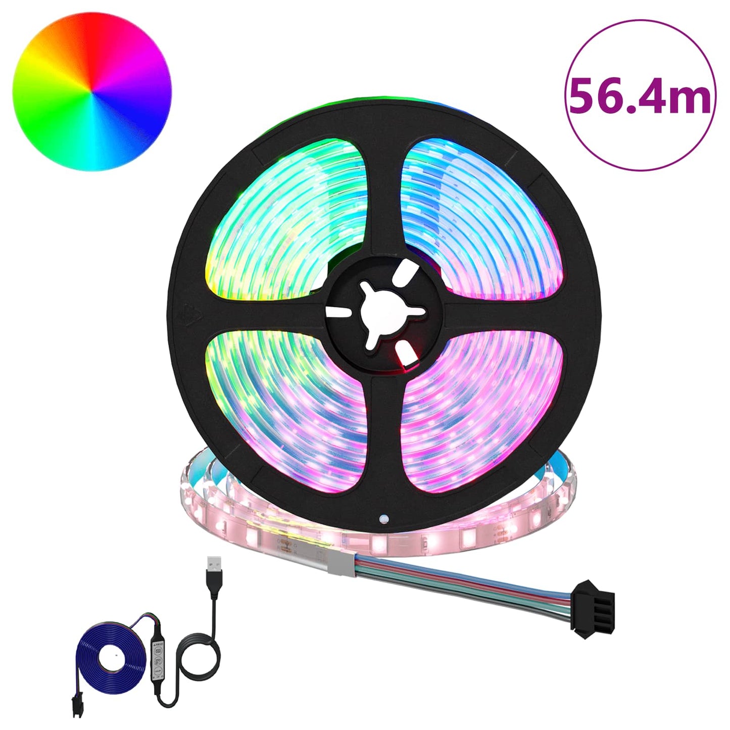 LED juosta 12 pcs Juoda ir permatoma 4700 mm Varis ir plastikas