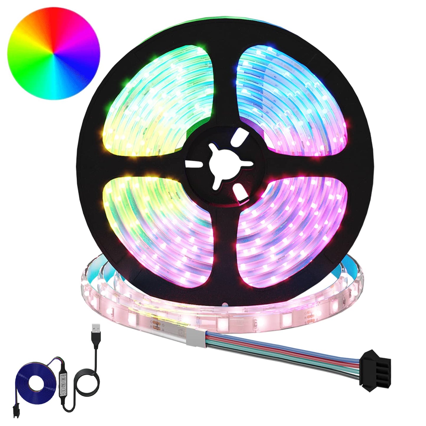 LED juosta 4 pcs Juoda ir permatoma 510 x 0,8 x 0,3 cm