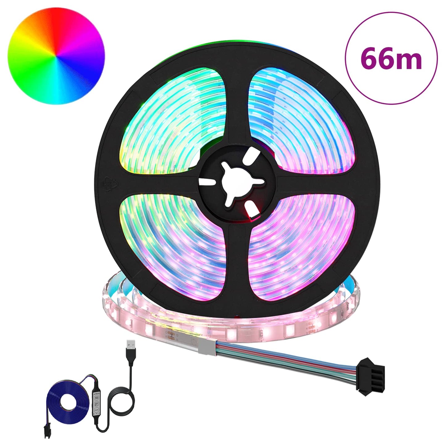 LED juosta 12 pcs Juoda ir permatoma 5500 mm Varis ir plastikas