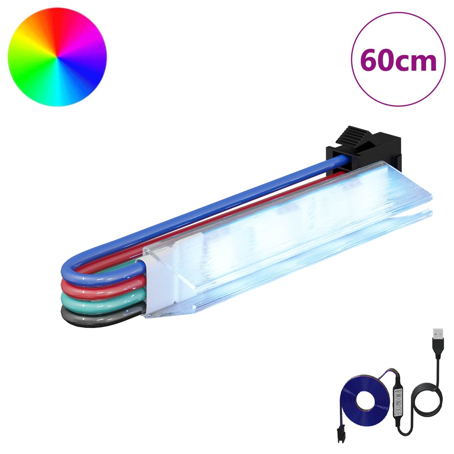 LED juosta 12 pcs Juoda ir Balta 1745 mm Varis ir plastikas