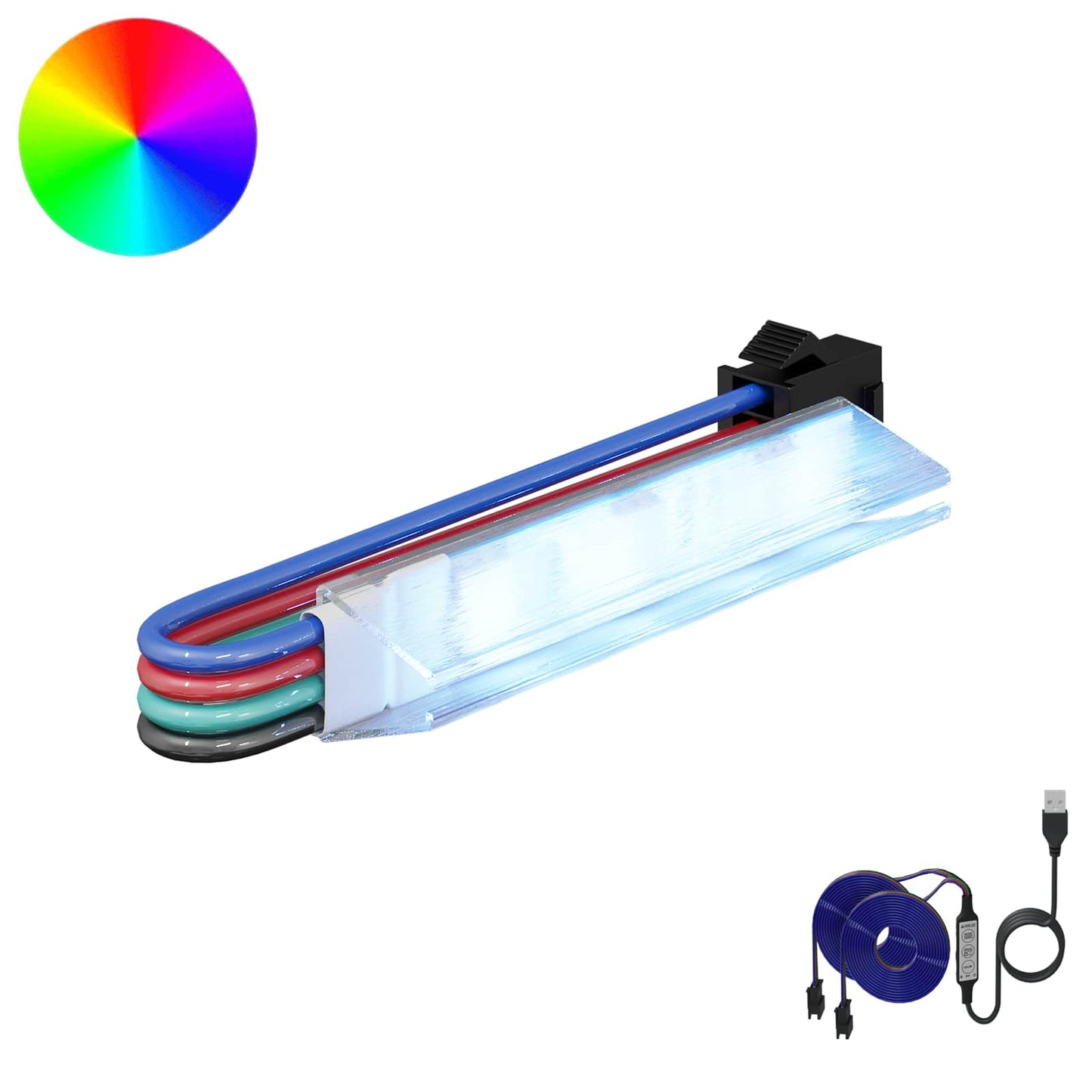 LED juosta 12 pcs Juoda ir daugiaspalvė 1745 mm