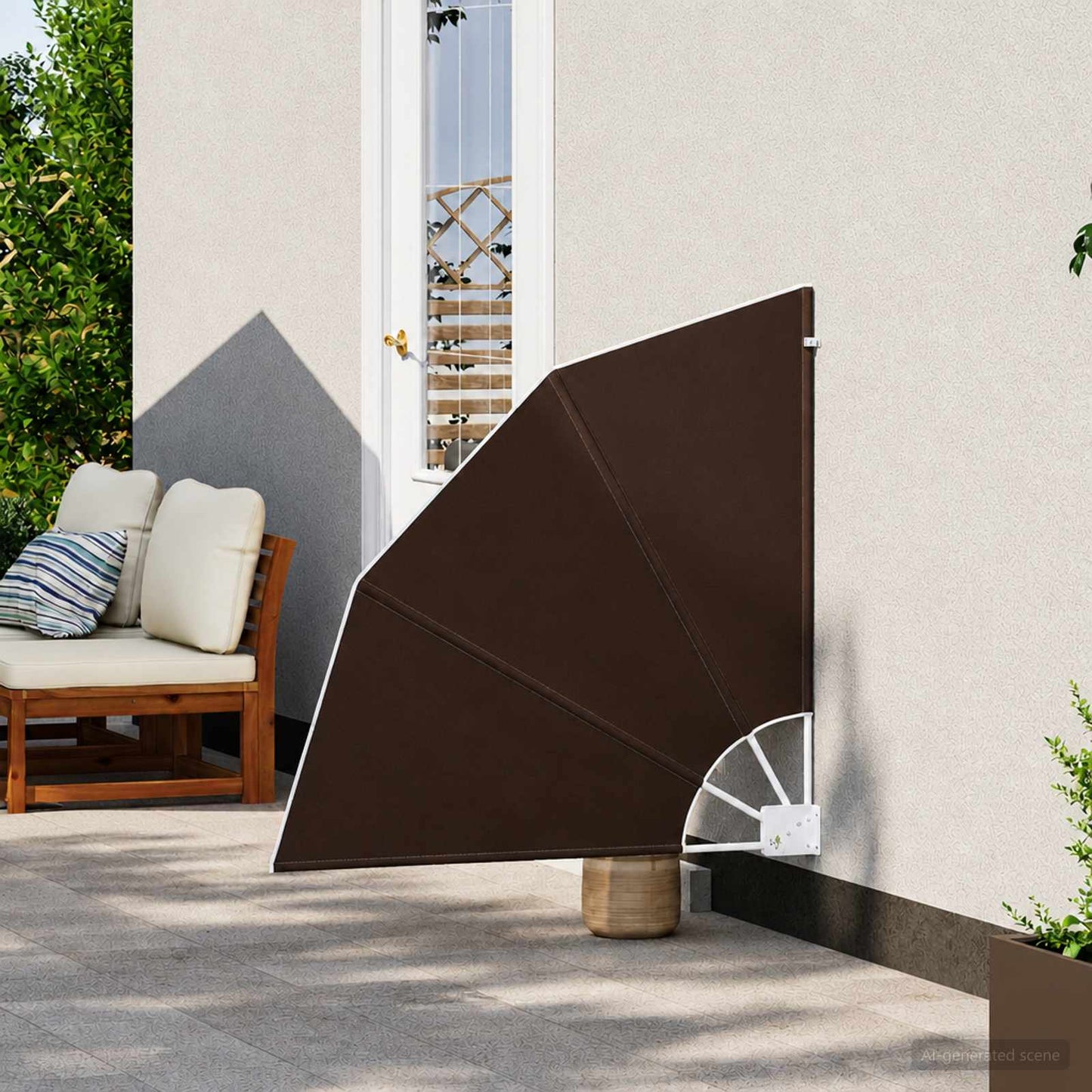 Balkono privatumo ekranas 140 x 140 cm Poliesteris Ruda