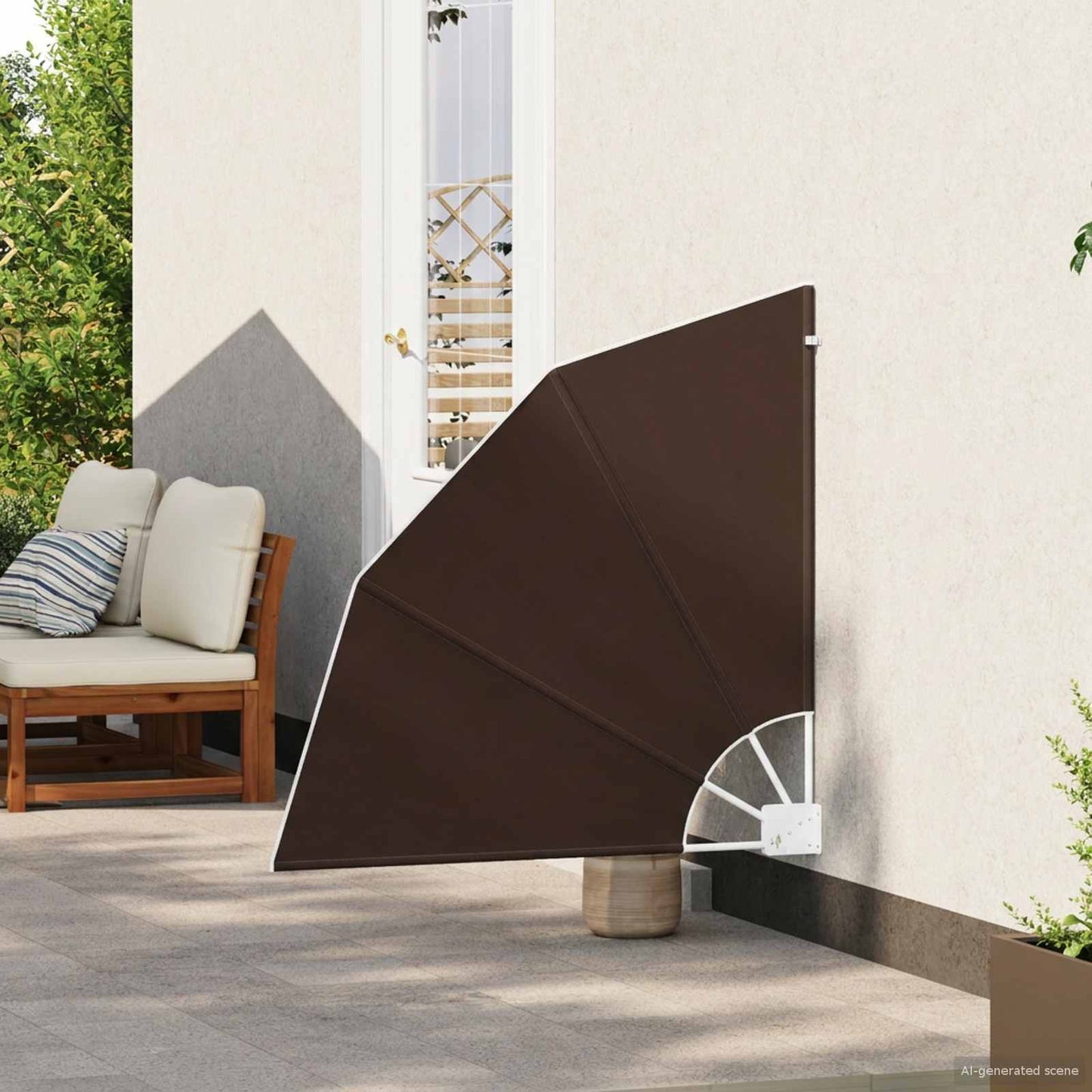 Balkono privatumo ekranas 115 x 115 cm Poliesteris Ruda