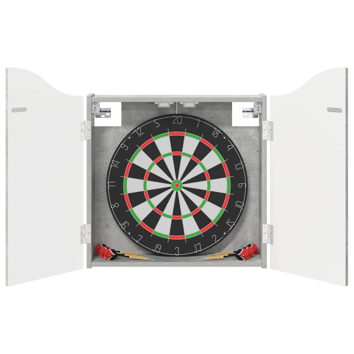Dartboard spinta Betono pilka 56 x 12 x 63 cm Apdirbta mediena