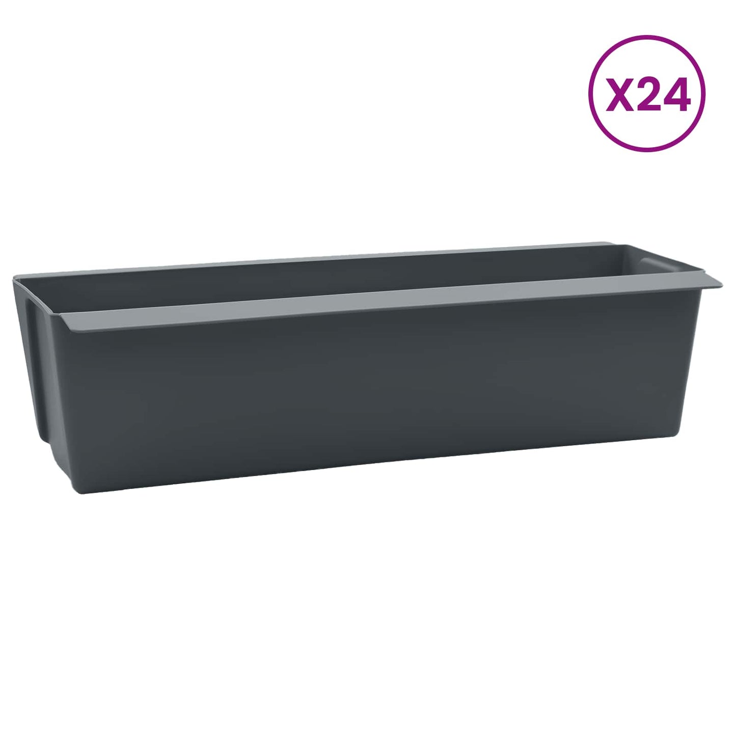 Gėlių dėžės Euro paletėms 24 pcs Pilka 36 x 13,5 x 9,5 cm