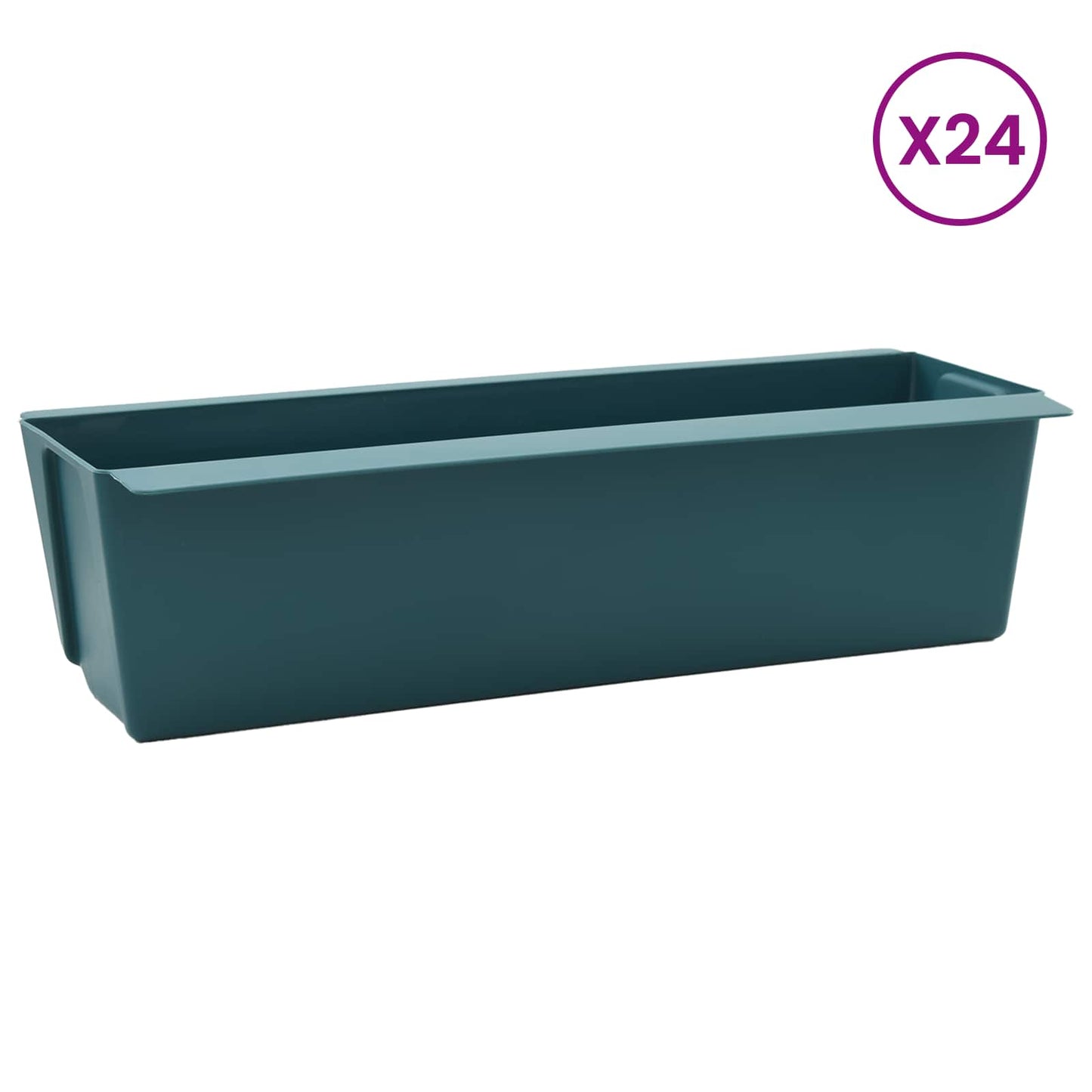 Gėlių dėžės Euro paletėms 24 pcs Žalia 36 x 13,5 x 9,5 cm