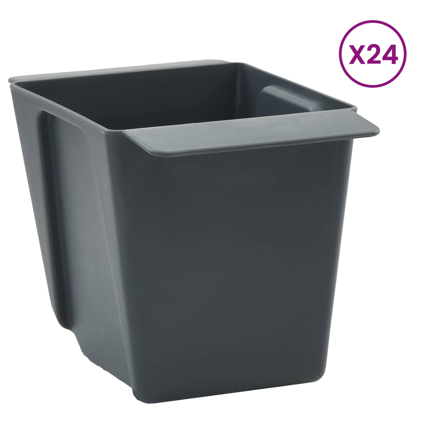 Gėlių dėžės Euro paletėms 12 pcs Pilka 13,5 x 9 x 9,5 cm