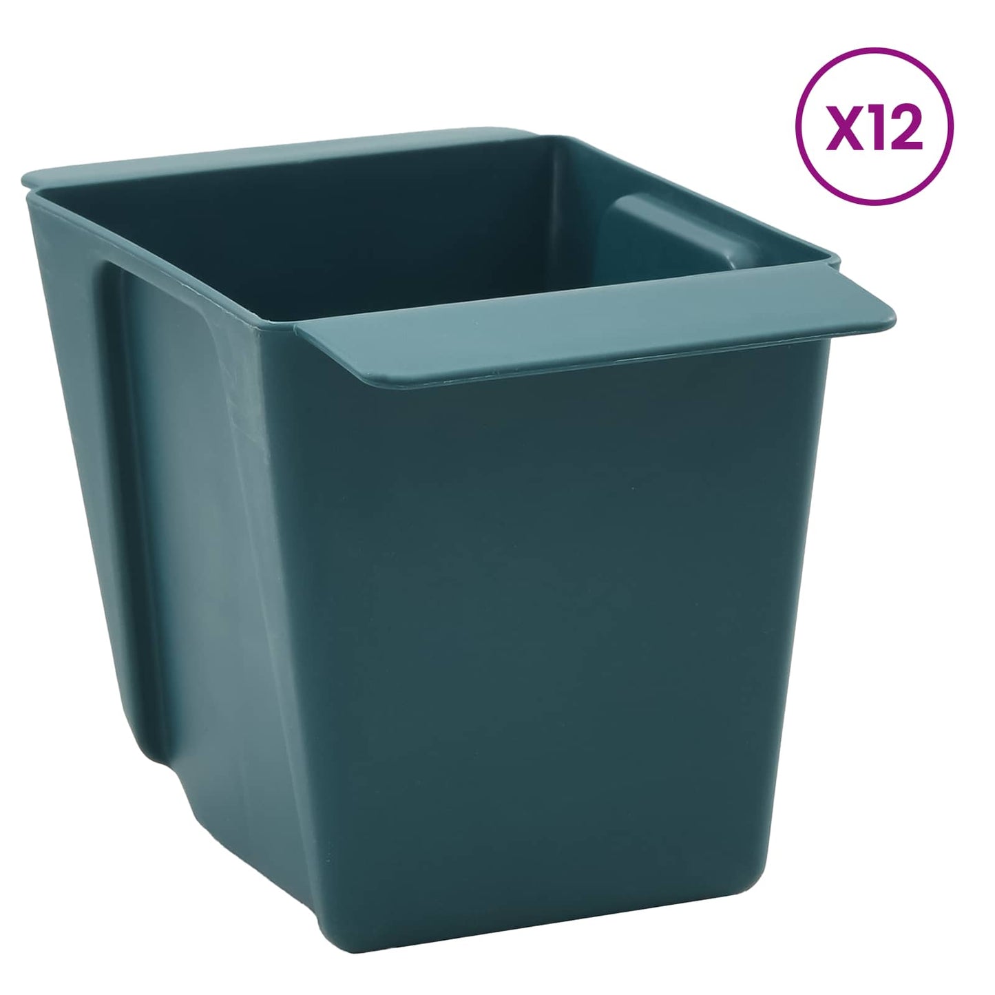 Gėlių dėžės Euro paletėms 12 pcs Žalia 14 x 9 x 9,5 cm