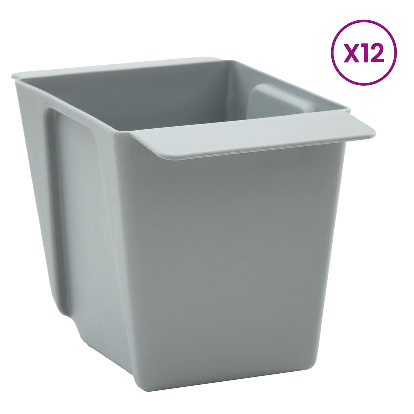 Gėlių dėžės Euro paletėms 12 pcs Šviesiai pilka 14 x 9 x 9,5 cm