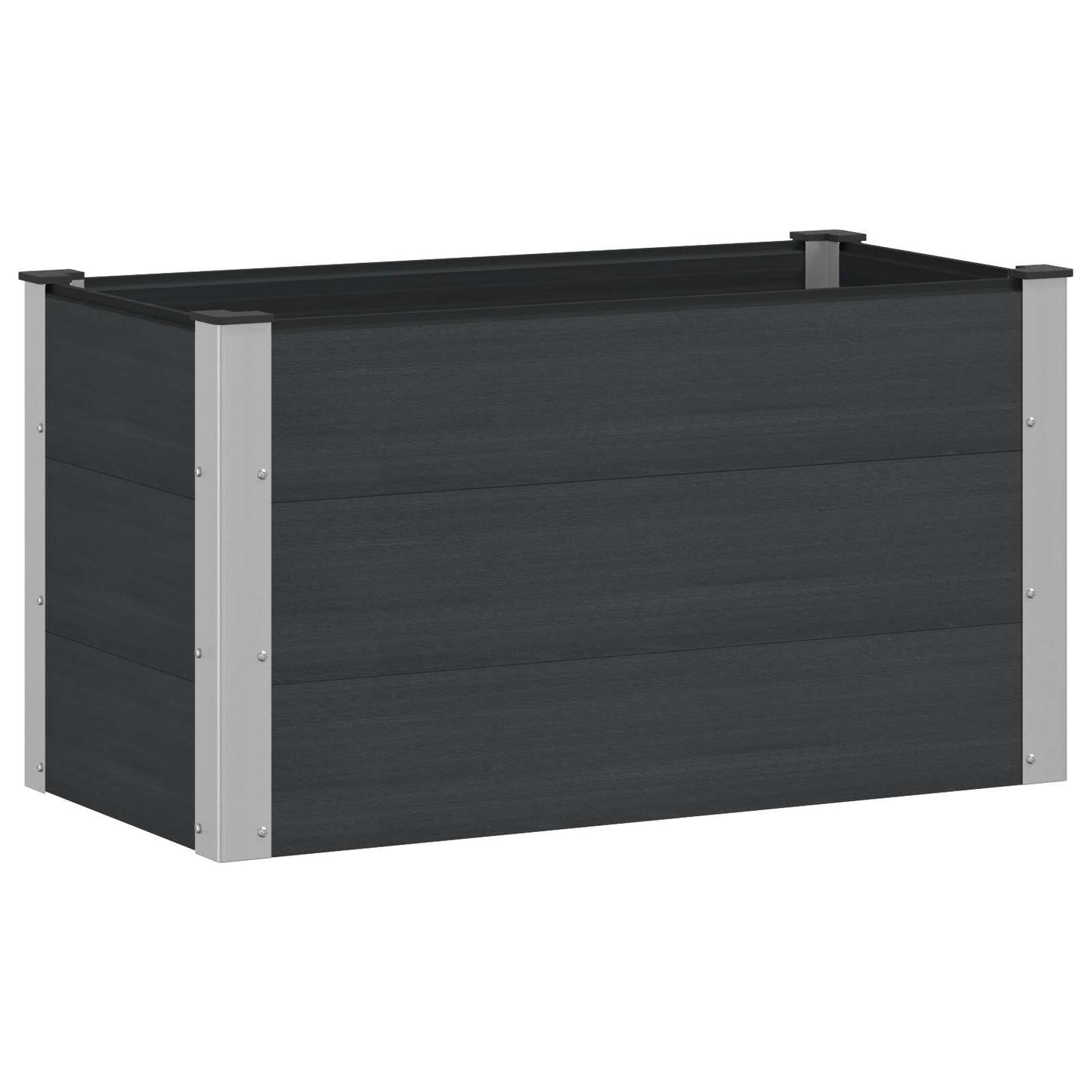 Paaukštinta sodo lova Juoda 100 x 50 x 54 cm WPC ir aliuminis