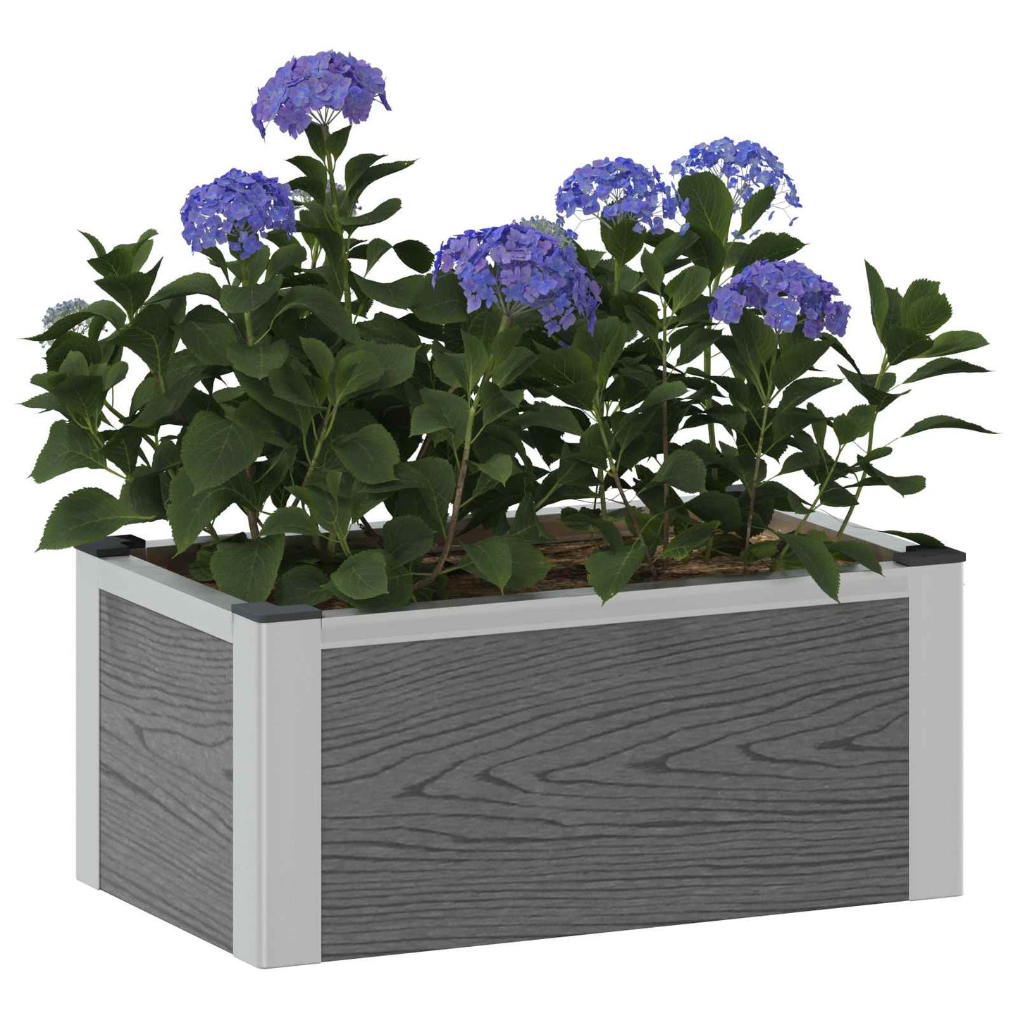 Paaukštinta sodo lova Pilka 50 x 30 x 22 cm WPC ir aliuminis