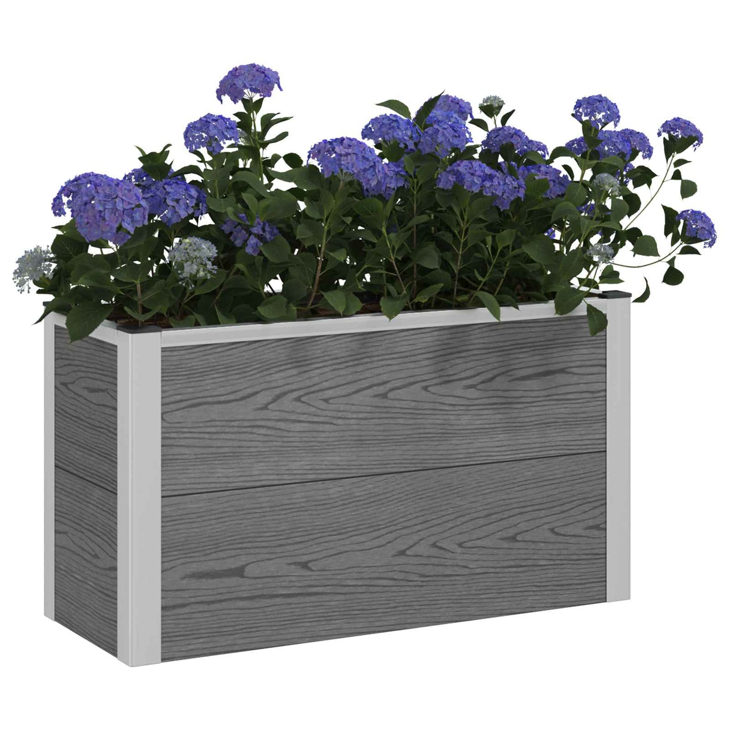 Paaukštinta sodo lova Pilka 75 x 30 x 22 cm WPC ir aliuminis