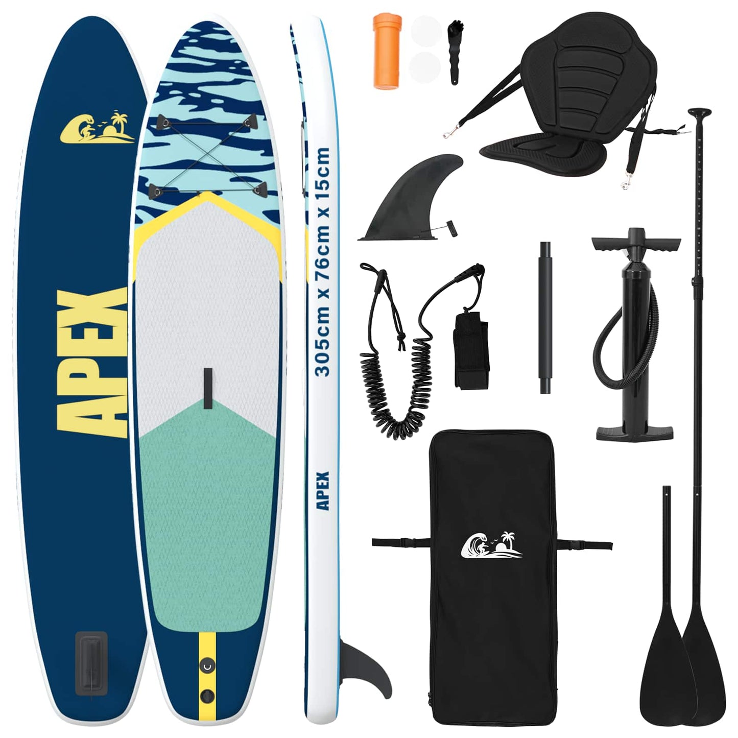 SUP lenta su sėdyne 2-in-1 APEX 305 x 76 x 15 cm Mėlyna skirta