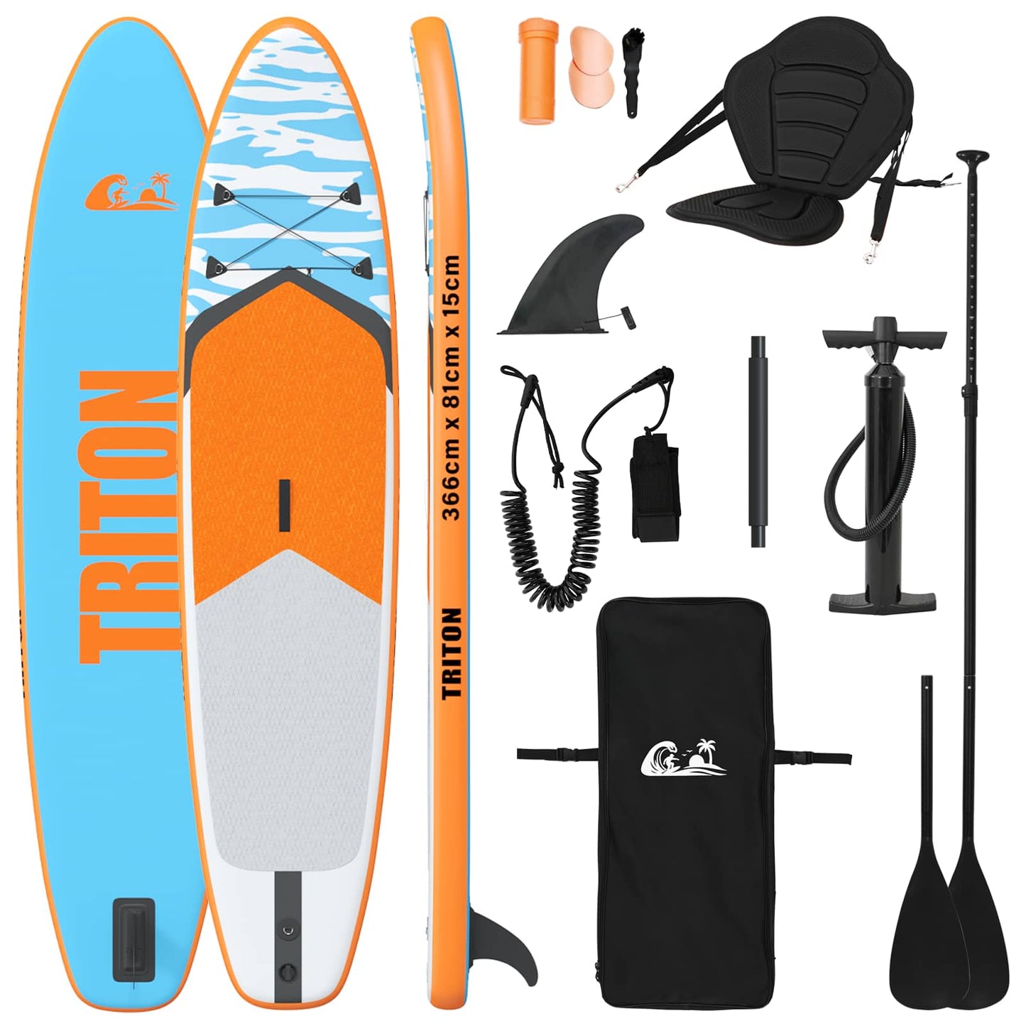 SUP lenta su sėdyne 2-in-1 TRITON 366 x 81 x 15 cm Mėlyna
