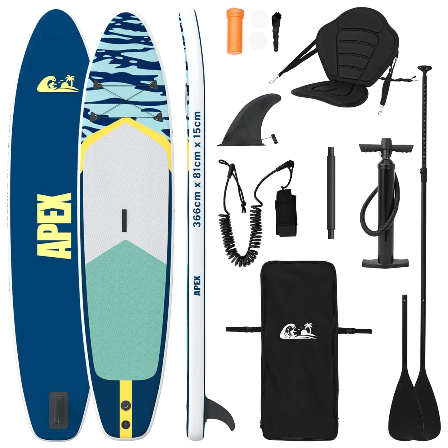 SUP lenta su sėdyne 2-in-1 APEX 366 x 81 x 15 cm Mėlyna skirta