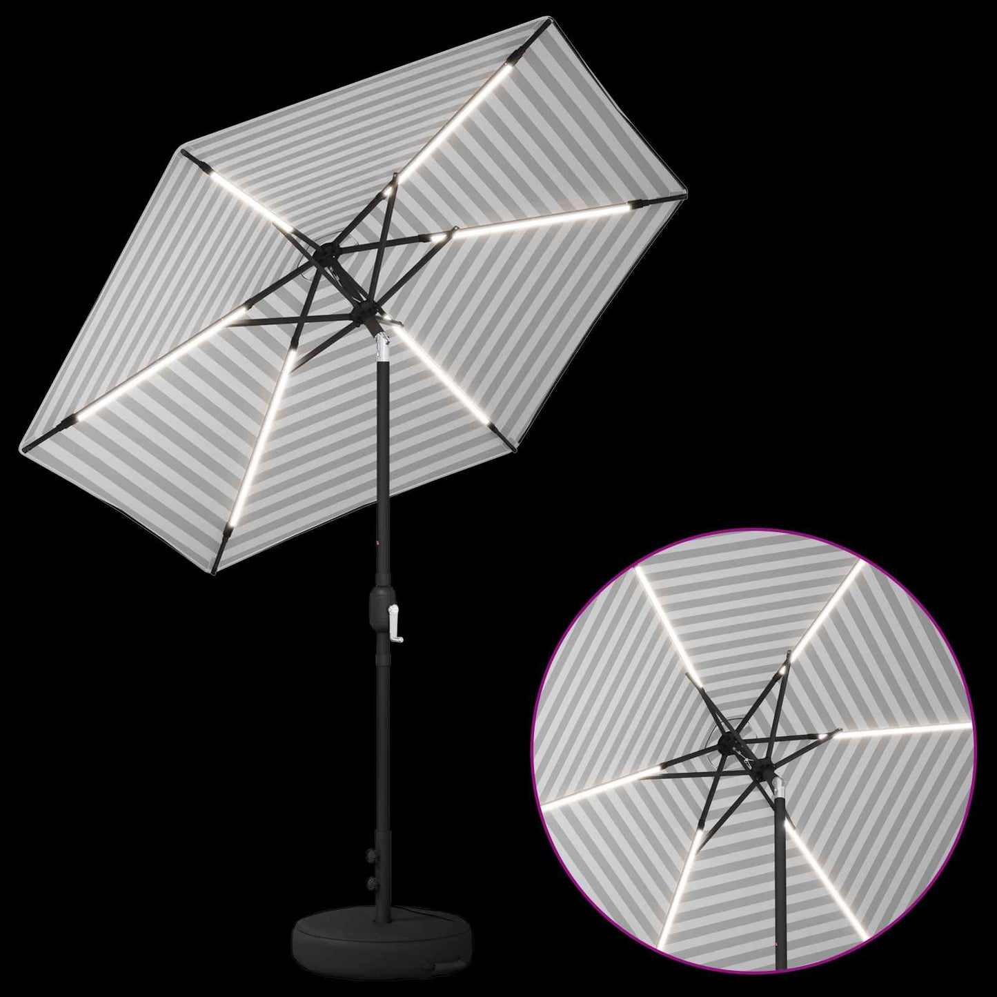 Sodas skėtis su LED šviestuvais 230 x 230 cm Poliesteris