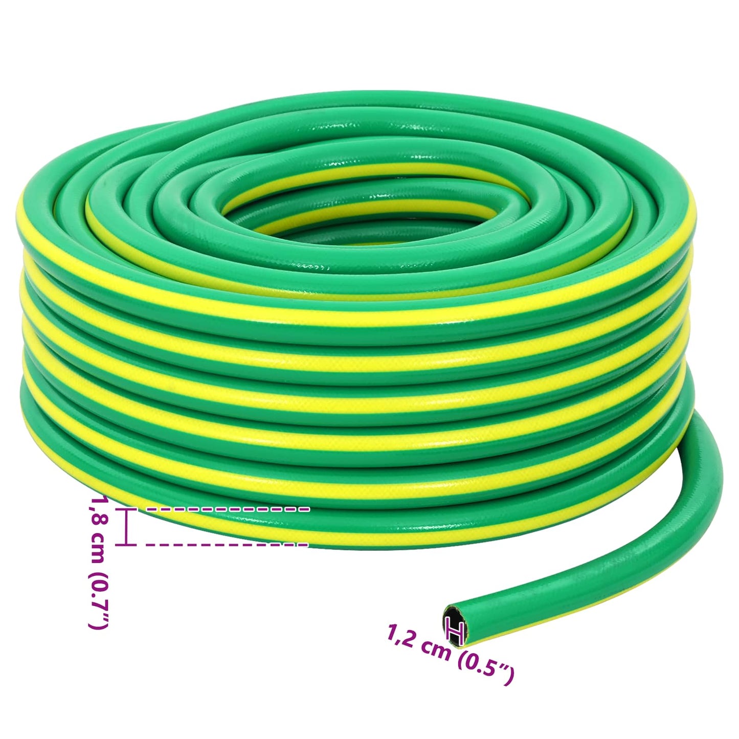 Sodo žarna 5 sluoksnių Žalia ir geltona 1 / 2'' 20 m PVC