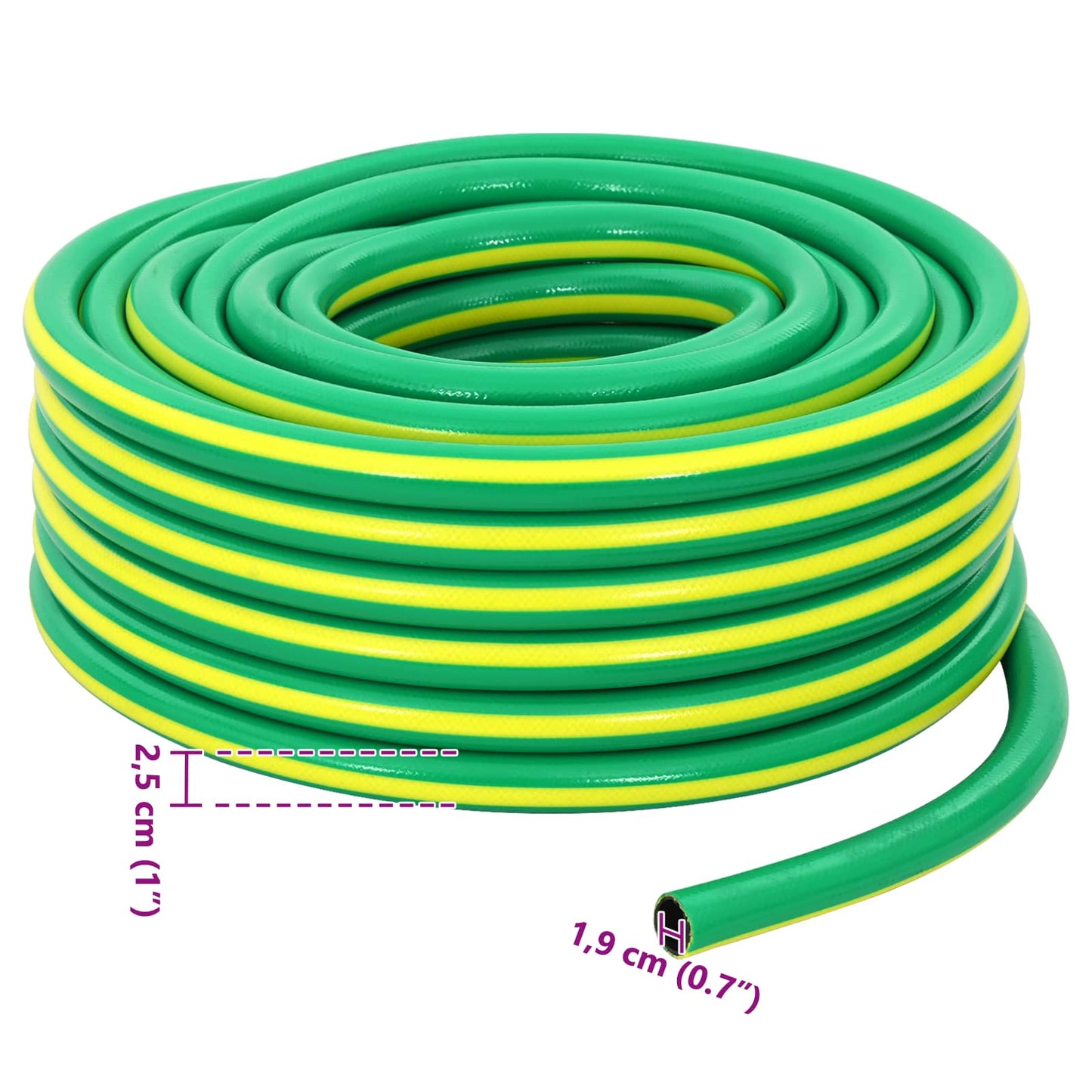 Sodo žarna 5 sluoksnių Žalia ir geltona 3 / 4'' 100 m PVC