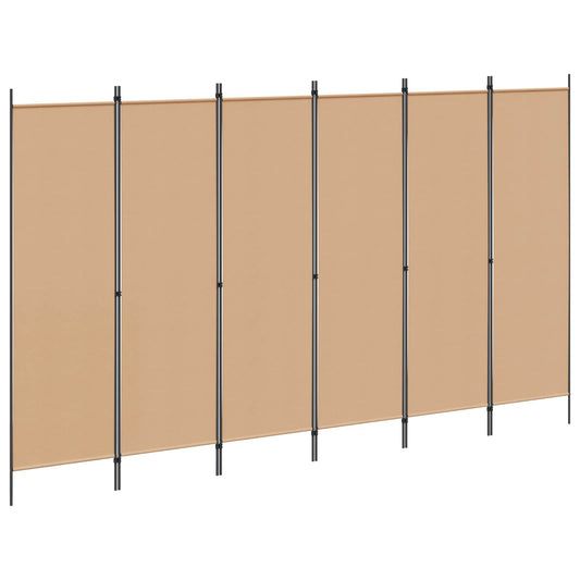 6-skydelio kambario pertvara Smėlio 300 x 180 cm Audinys