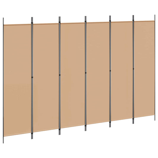 6-skydelio kambario pertvara Smėlio 300 x 200 cm Audinys