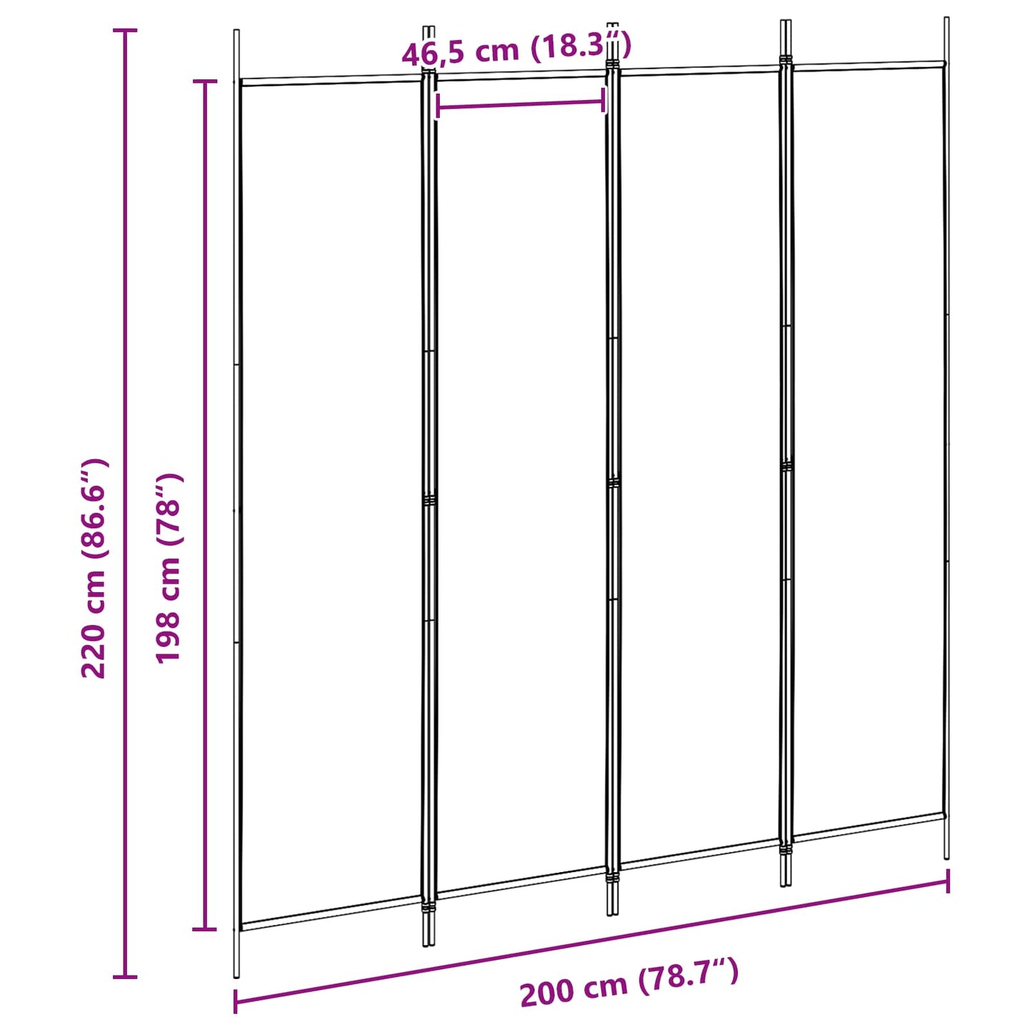4-skydelis kambario skirstytuvas Smėlio 200 x 220 cm Audinys