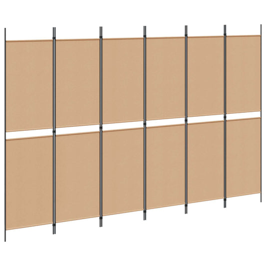 6-skydelio kambario pertvara Smėlio 300 x 200 cm Audinys
