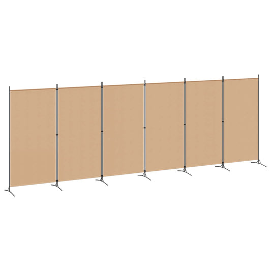 6-skydelio kambario pertvara Smėlio 520 x 180 cm Audinys