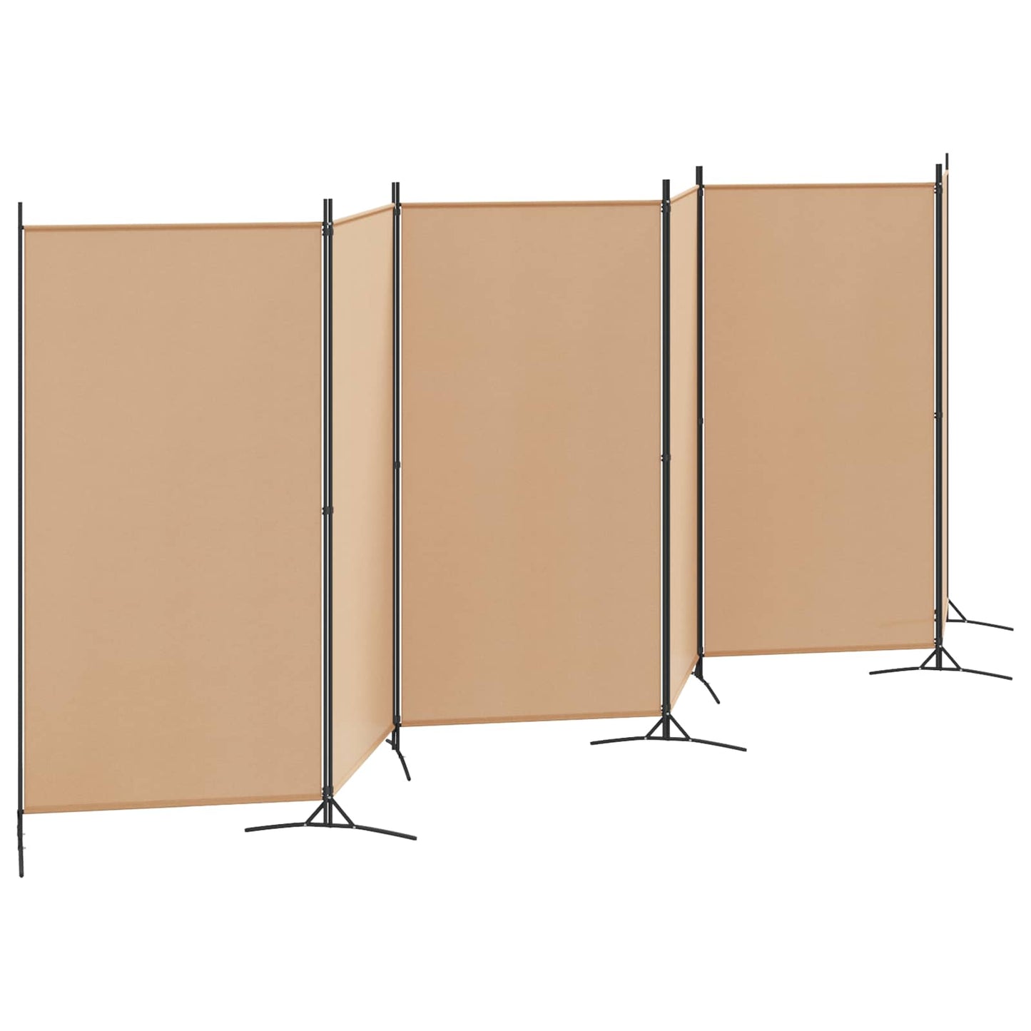 6-skydelio kambario pertvara Smėlio 520 x 180 cm Audinys