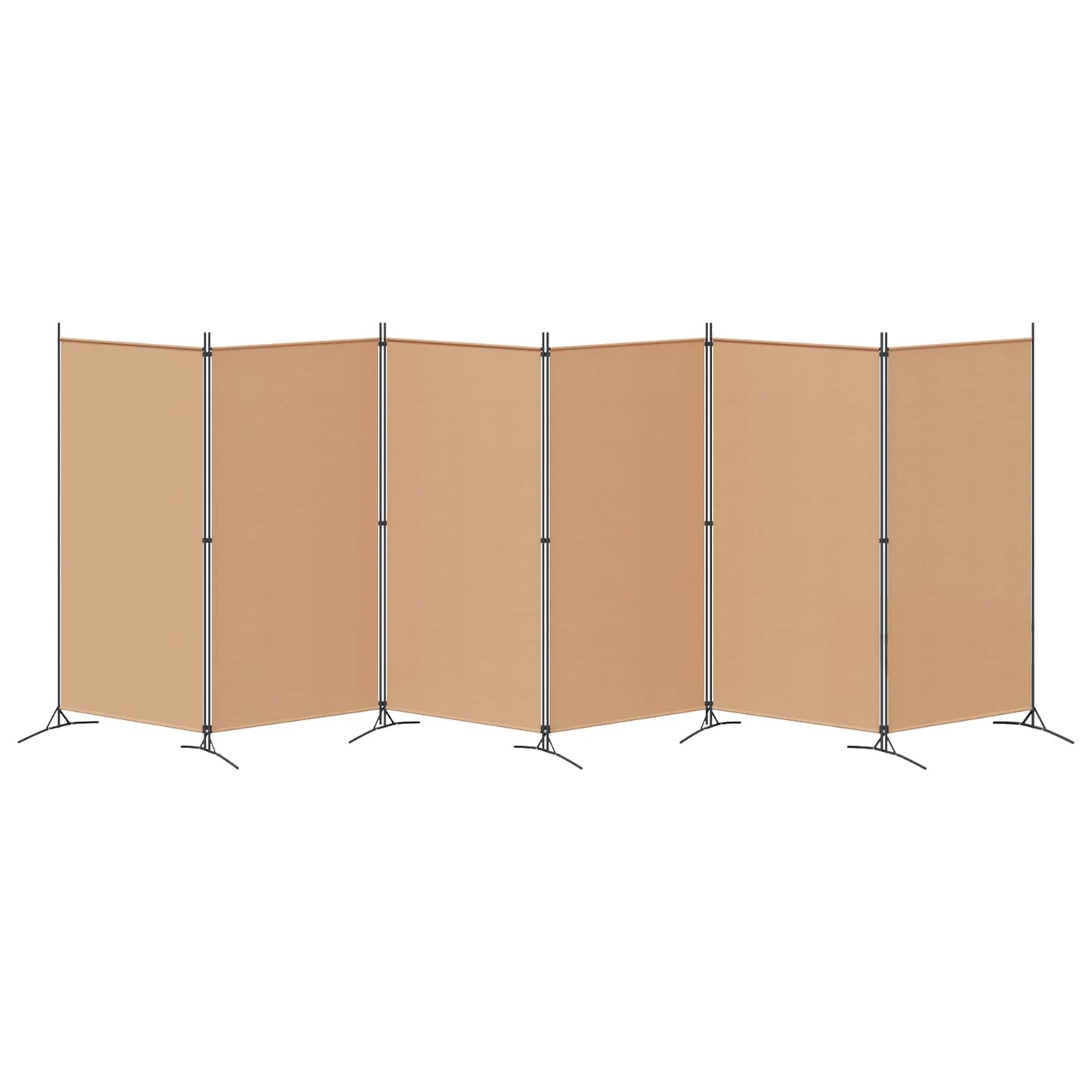 6-skydelio kambario pertvara Smėlio 520 x 180 cm Audinys