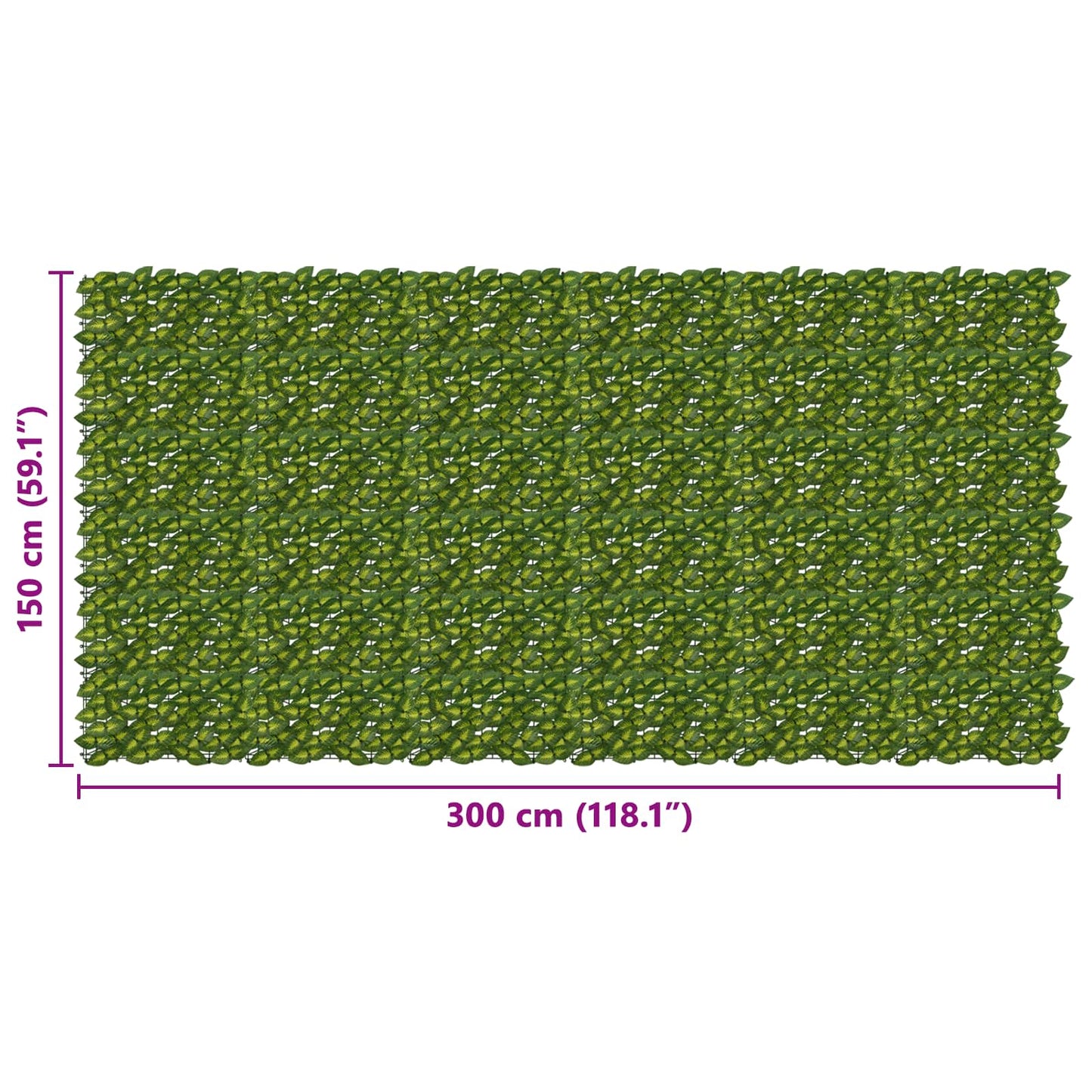 Balkono ekranas su lapais Žalia ir geltona 300 x 150 cm
