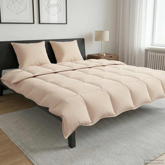 Pilna metų antklodė Smėlio 240 x 260 cm 100% natūralus kapokas