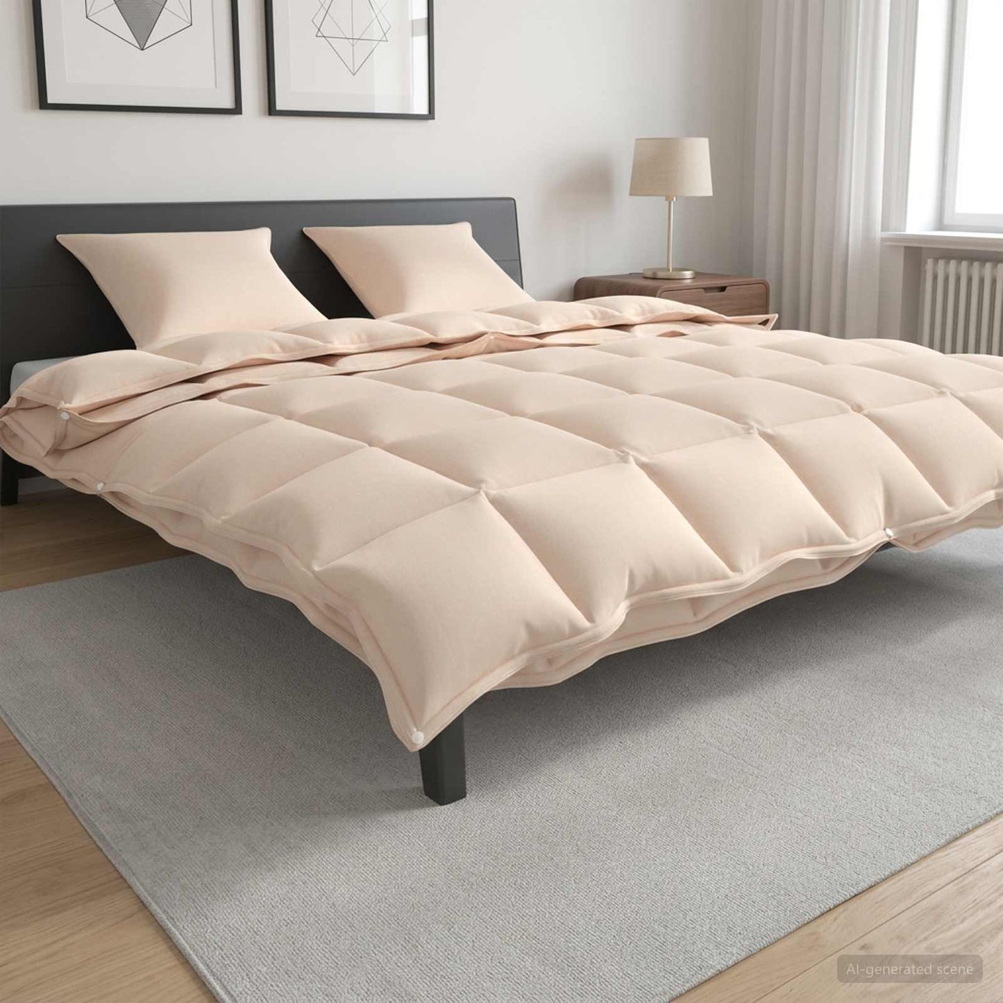 Antklodė Smėlio 200 x 200 cm Kapokos pluoštas