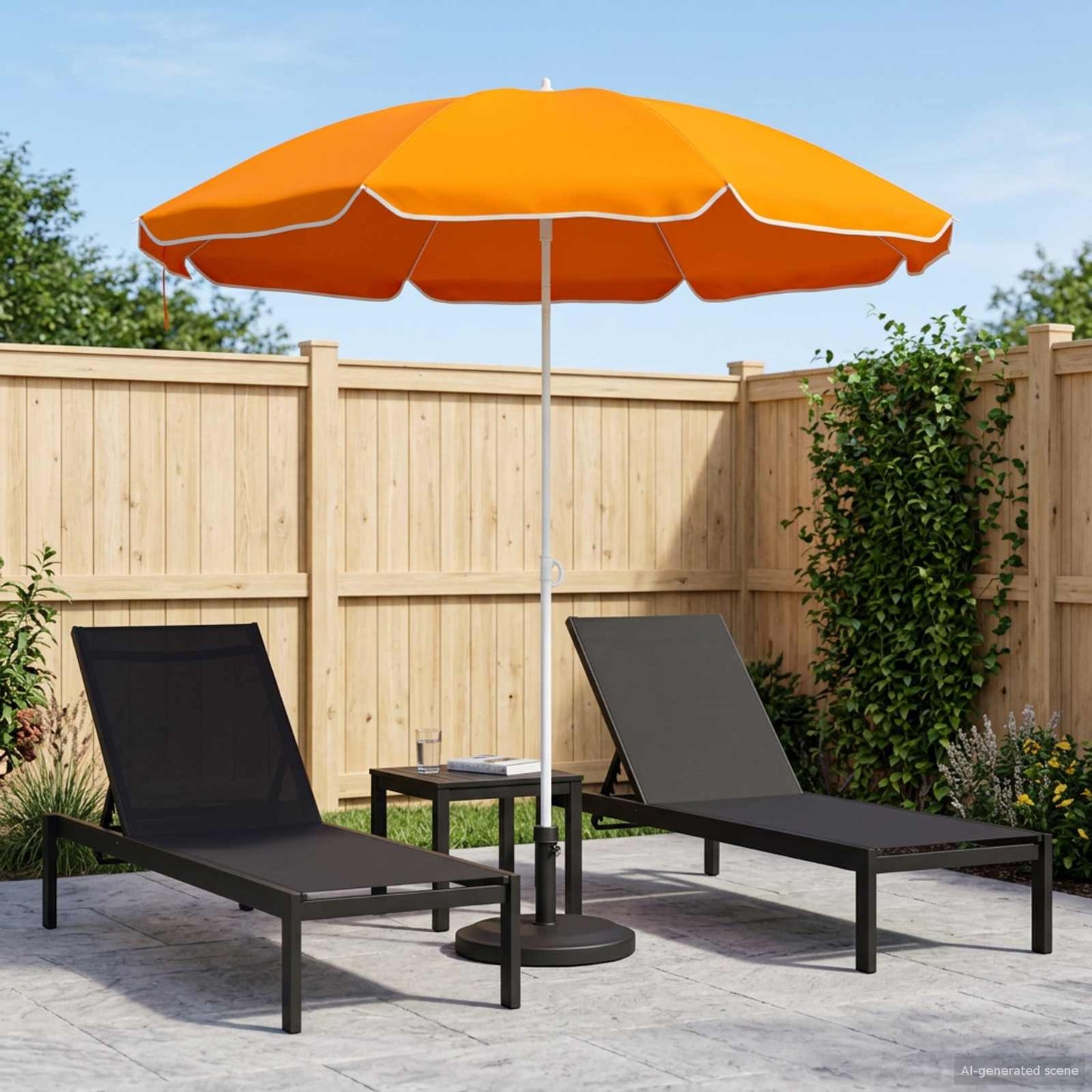 Sodo skėtis 160 cm 170T poliesteris Oranžinė