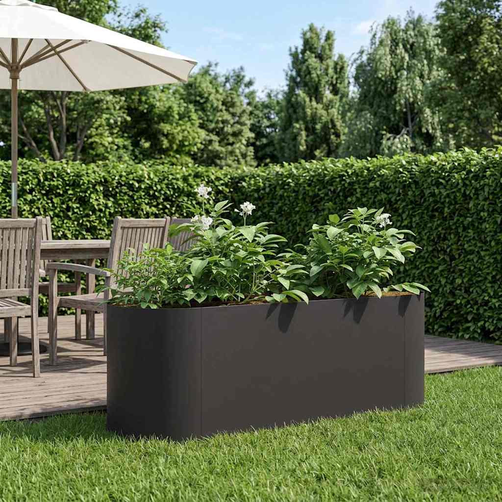 Pakelta sodo lova Juoda 120 x 40 x 40 cm Plienas