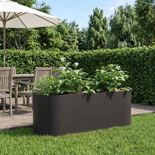 Pakelta sodo lova Juoda 120 x 40 x 40 cm Plienas