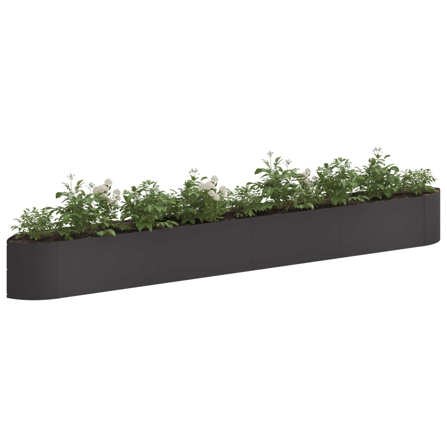 Pakelta sodo lova Juoda 380 x 40 x 40 cm Plienas