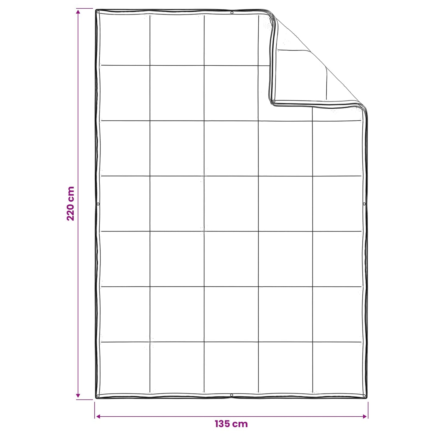 Antklodžių rinkinys 2 vnt. 135 x 220 cm Kapokas ir poliesteris