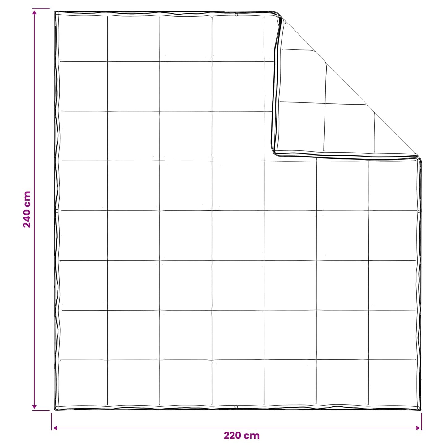 Antklodžių rinkinys 3 vnt. 240 x 220 cm Visoms sezonams Balta