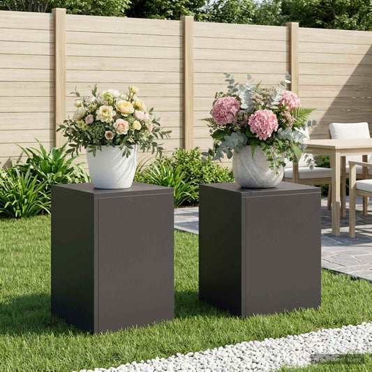 Augalų stovas 2 pcs Juoda 30 x 30 x 40 cm Plienas